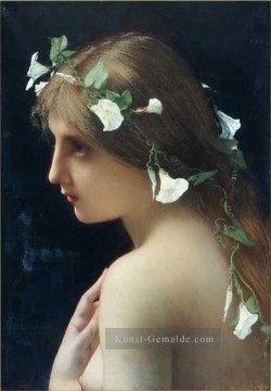 Klassischer Menschlicher Körper Werke - Nymphe mit winde Blumen Weiblichen Körper nackt Jules Joseph Lefebvre